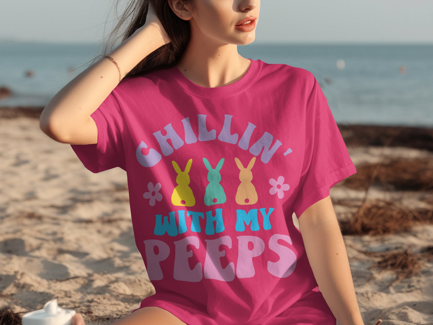 Chillin' With My Peeps Graphic Casual Shirt