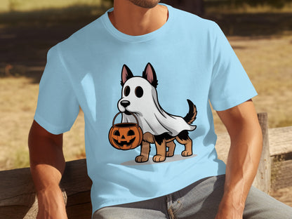 Halloween Dog in Costume Graphic T-Shirt for Holiday Fun