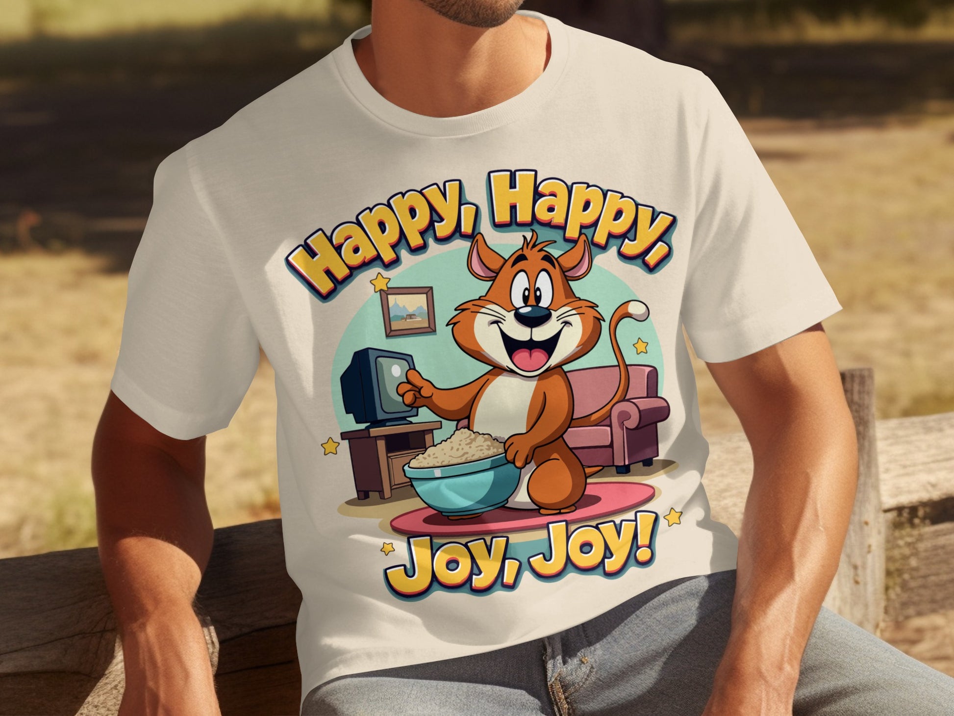 Happy Happy Joy Joy Cartoon Graphic Tee