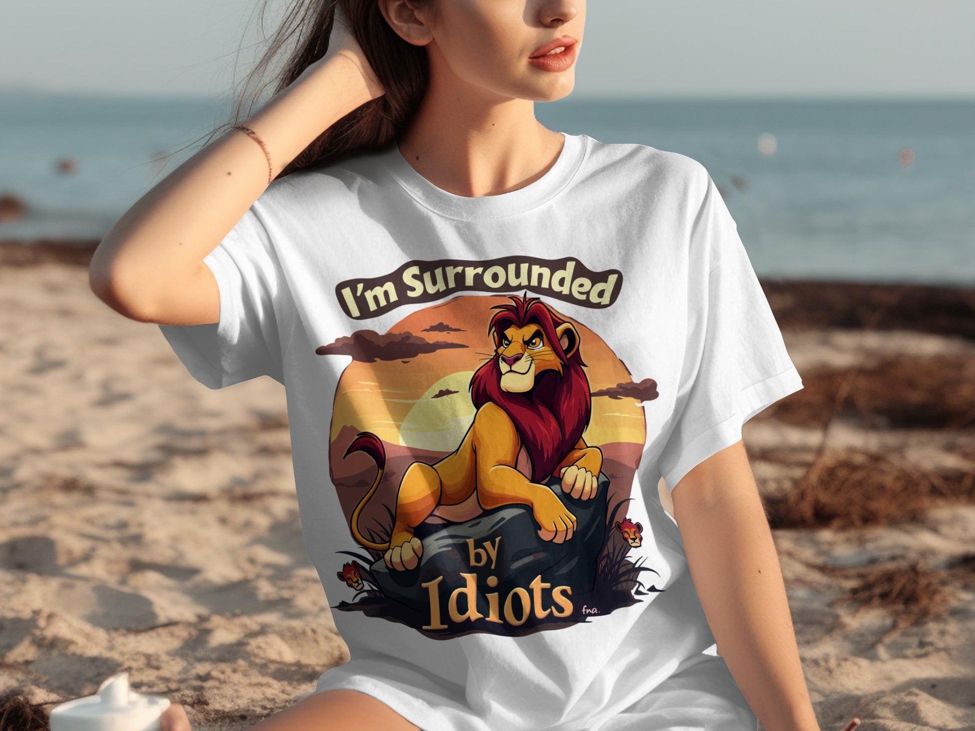 I'm Surrounded By Idiots Lion Graphic Tee