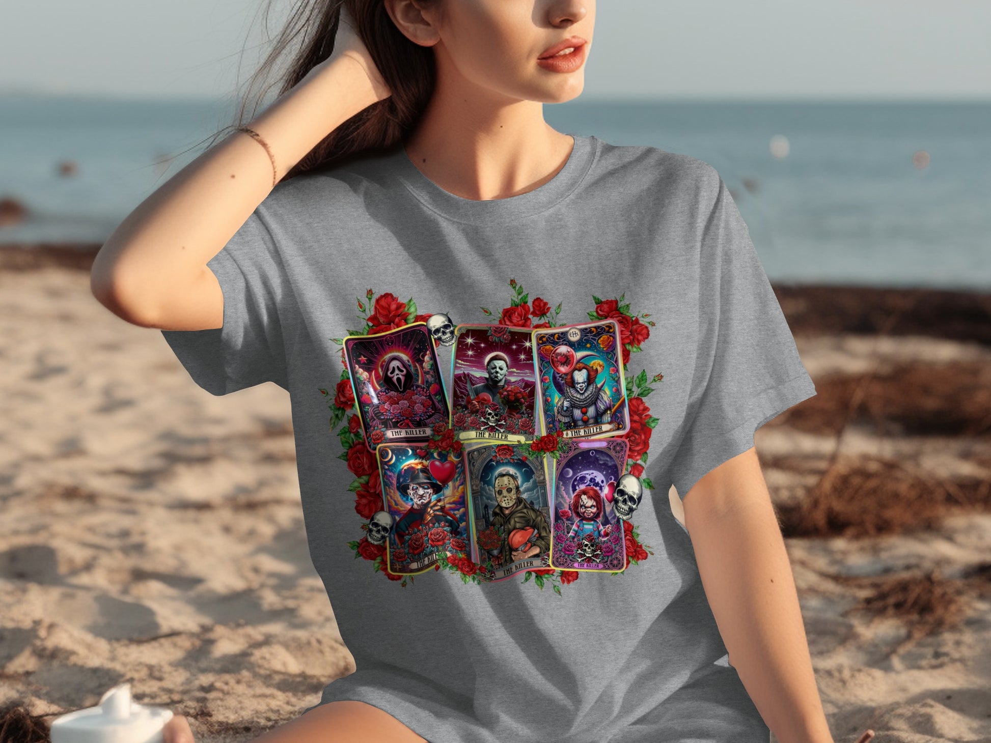 Horror Movie Characters Tarot Cards Graphic T-Shirt