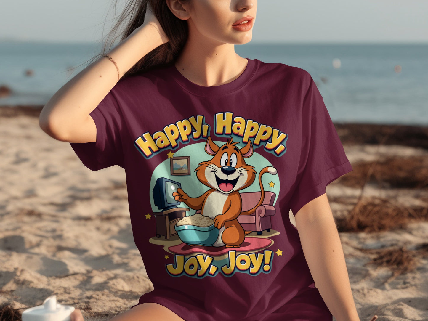 Happy Happy Joy Joy Cartoon Character T-shirt