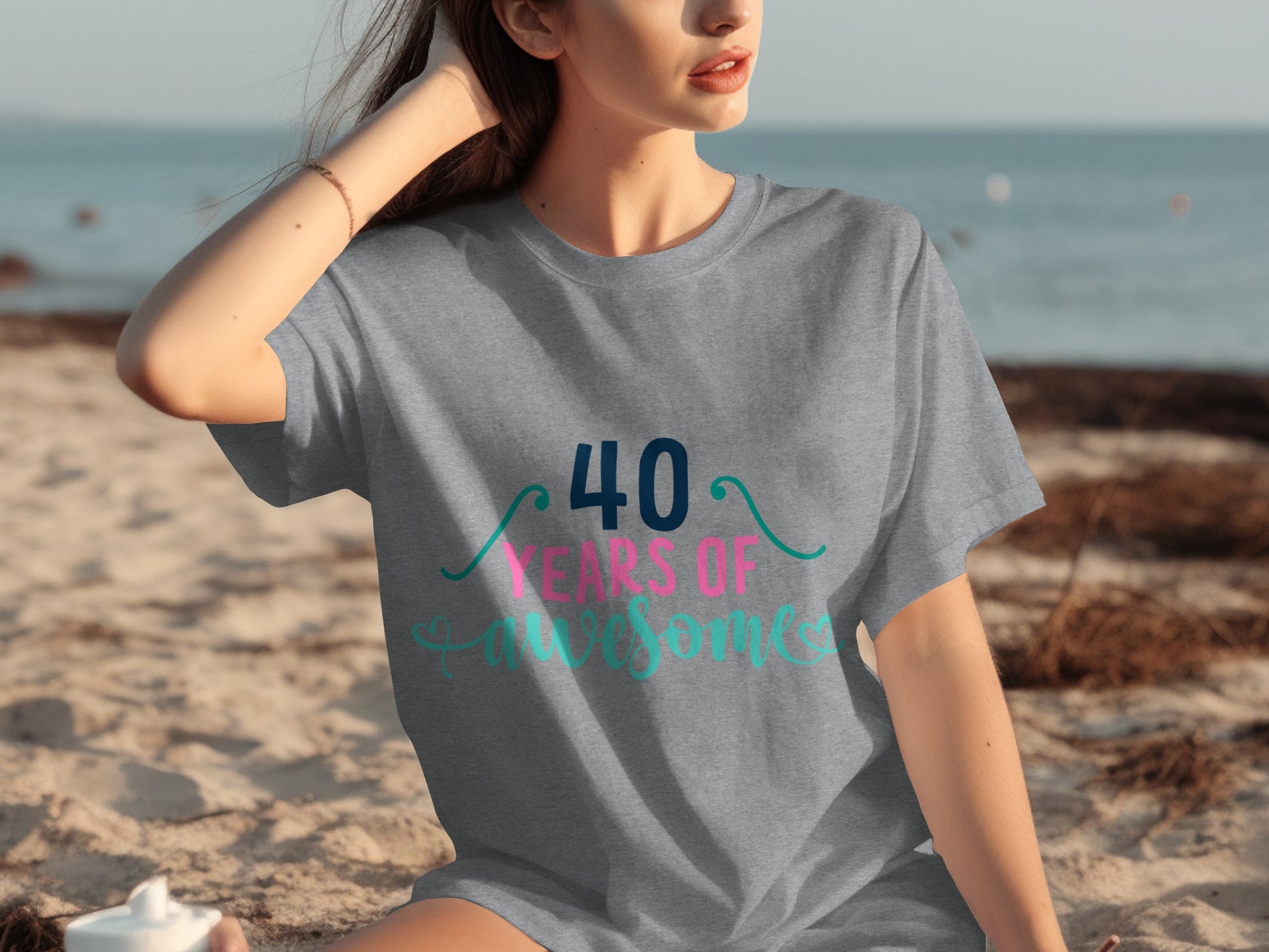 40 Years of Awesome Graphic T-shirt Casual Wear