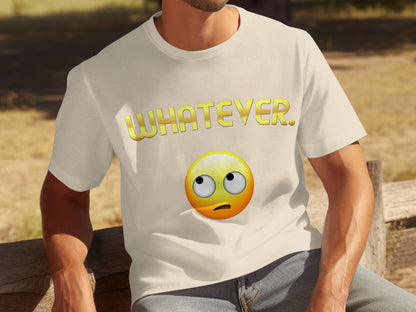Funny 'Whatever' Emoji Graphic T-Shirt for Casual Wear