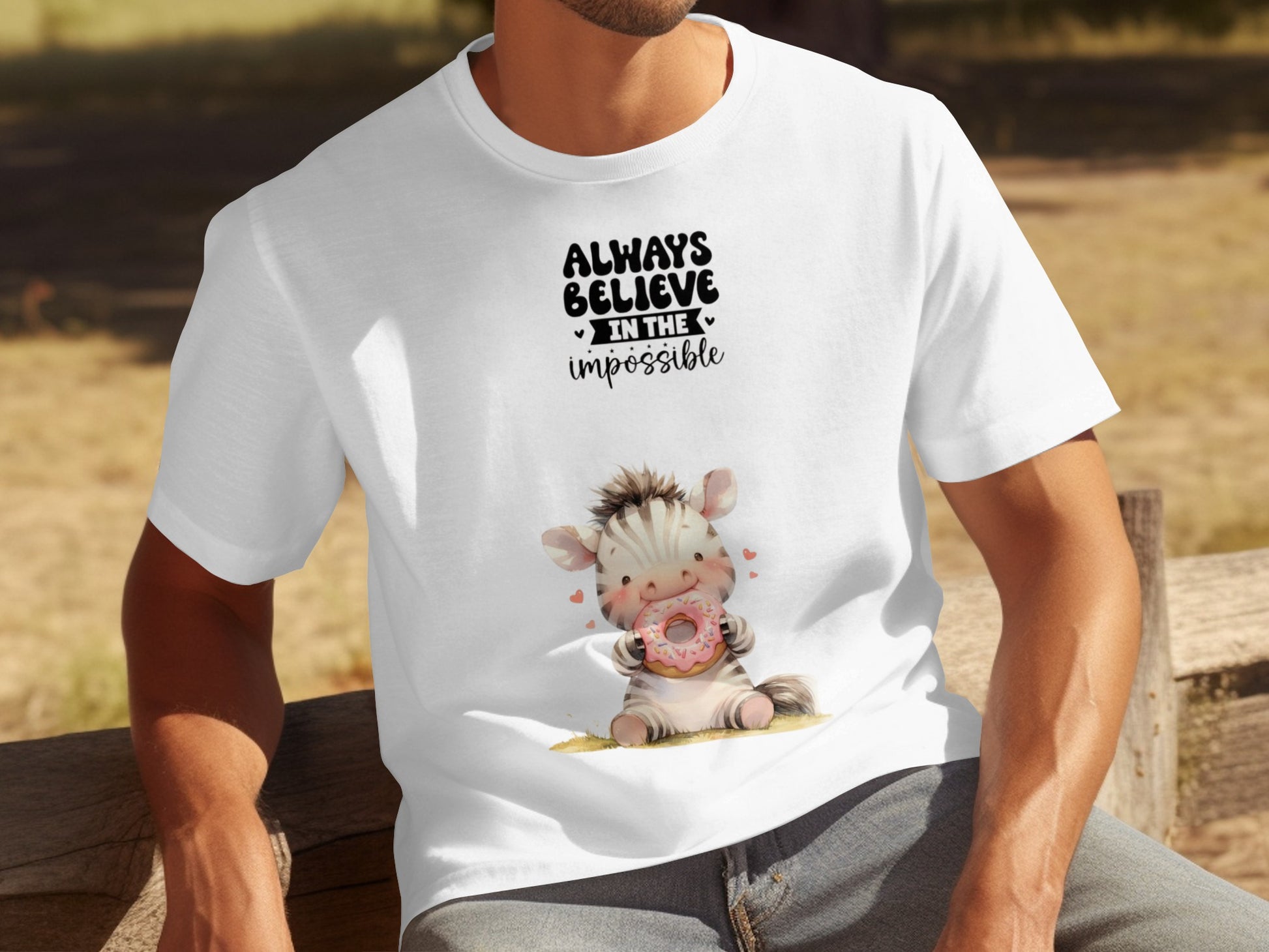 Always Believe in The Impossible Cute Zebra T-Shirt