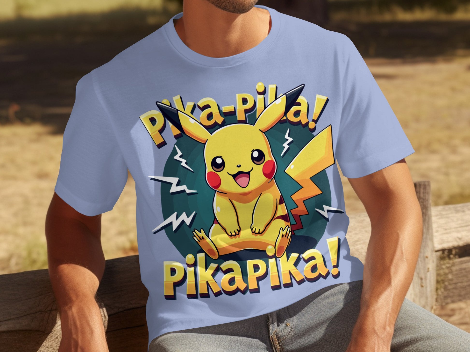 Pika-Pika Pikachu Fun Graphic T-Shirt PikaPika Design