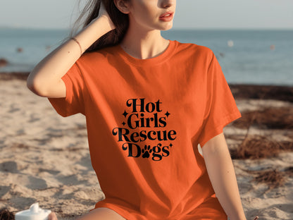 Hot Girls Rescue Dogs Statement T-Shirt