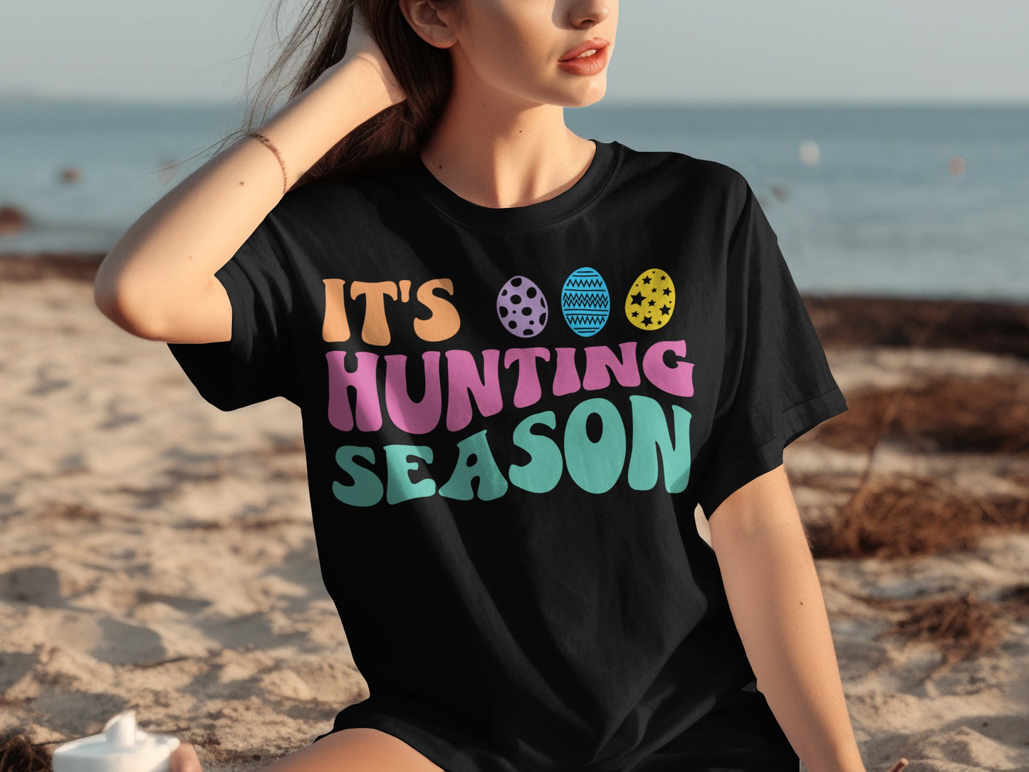 It's Hunting Season Colorful Easter Eggs Graphic Shirt