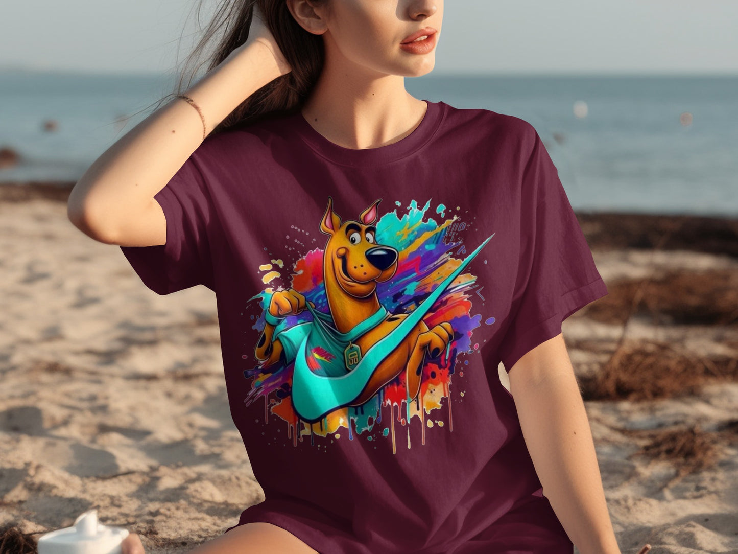 Colorful Scooby-Doo Art Shirt with Abstract Design
