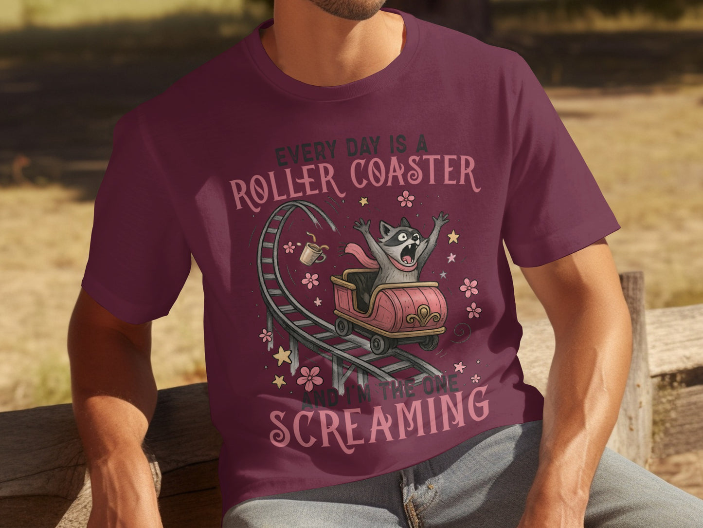 Every Day Is A Roller Coaster Screaming T-shirt