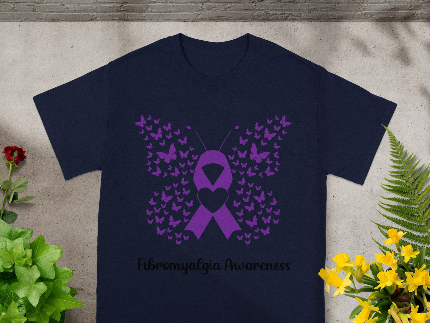 Fibromyalgia Awareness Purple Ribbon Butterfly Shirt