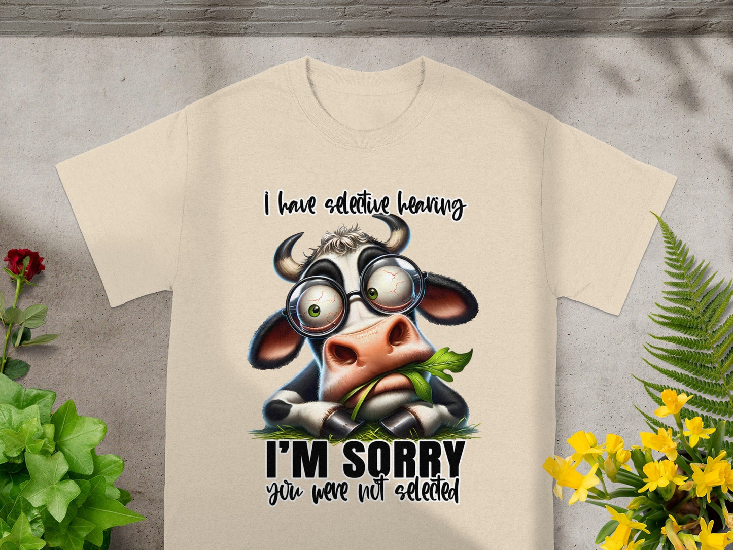 Funny Cow Design I Have Selective Hearing T-Shirt
