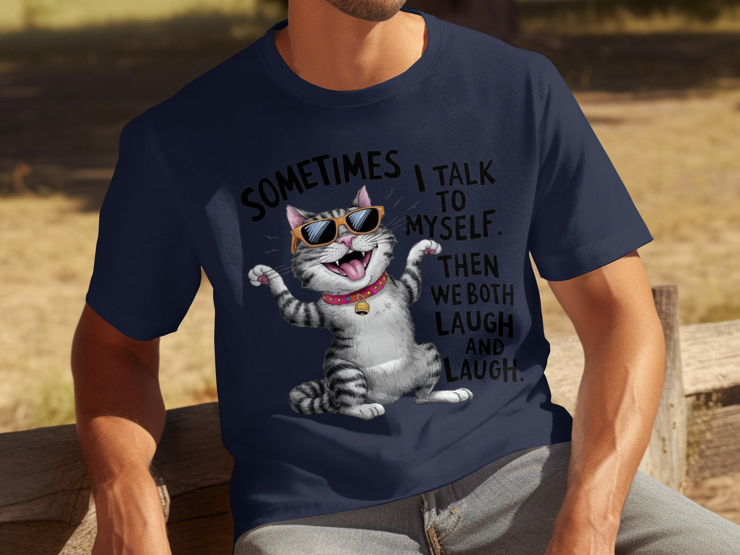 Sometimes I Talk To Myself Cat Graphic T-shirt