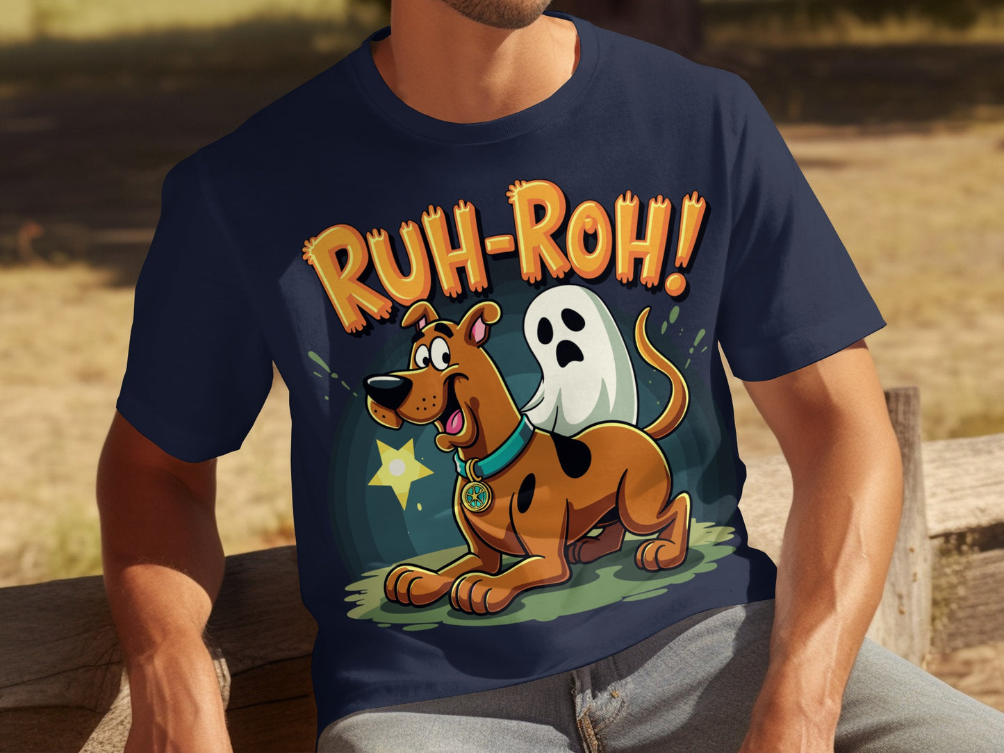 Ruh-Roh Scooby-Doo and Ghost Graphic T-Shirt