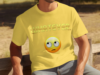 Yellow Whatever Emoji Design Casual T-Shirt