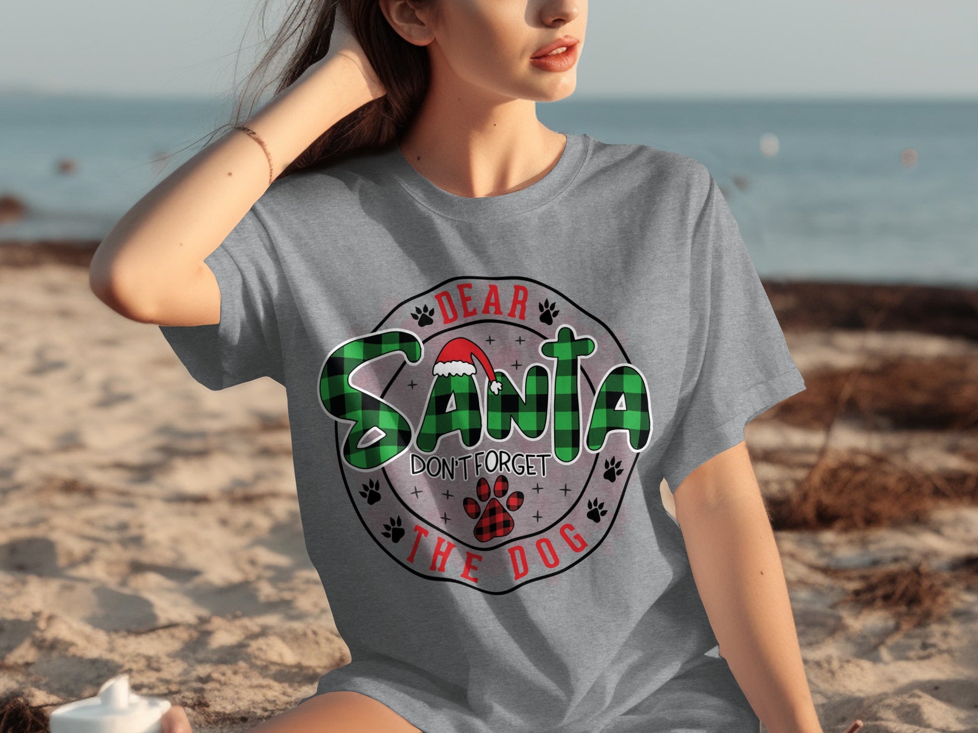 Dear Santa Don't Forget The Dog Graphic T-shirt