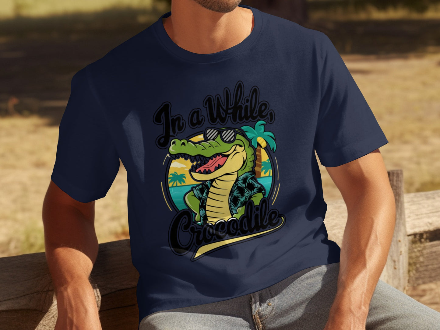 In a While Crocodile Graphic Tee with Fun Design