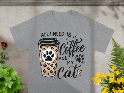All I Need Is Coffee and My Cat Graphic T-Shirt