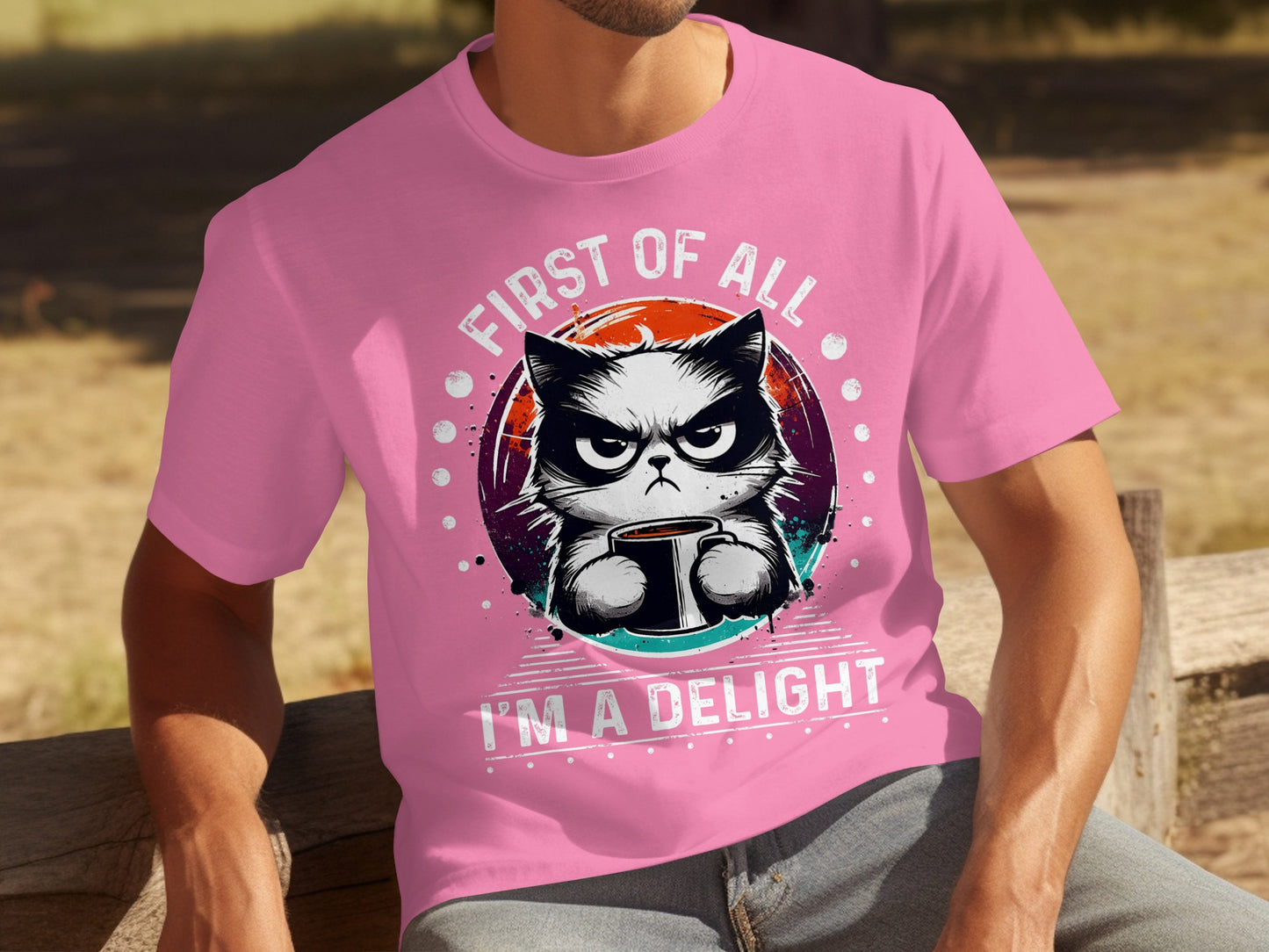 First of All I'm a Delight Cat Graphic T-Shirt