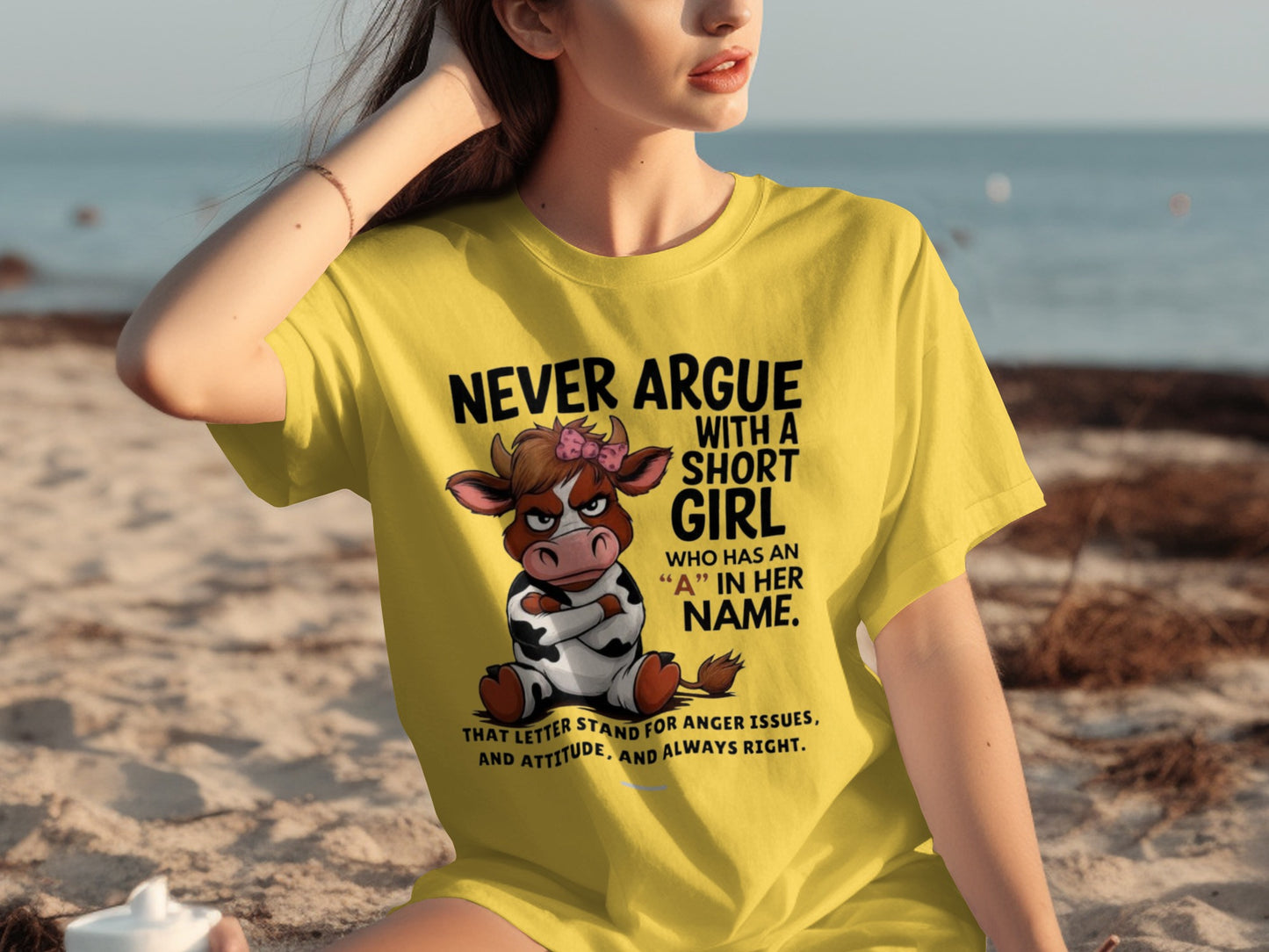 Never Argue With A Short Girl Funny T-Shirt