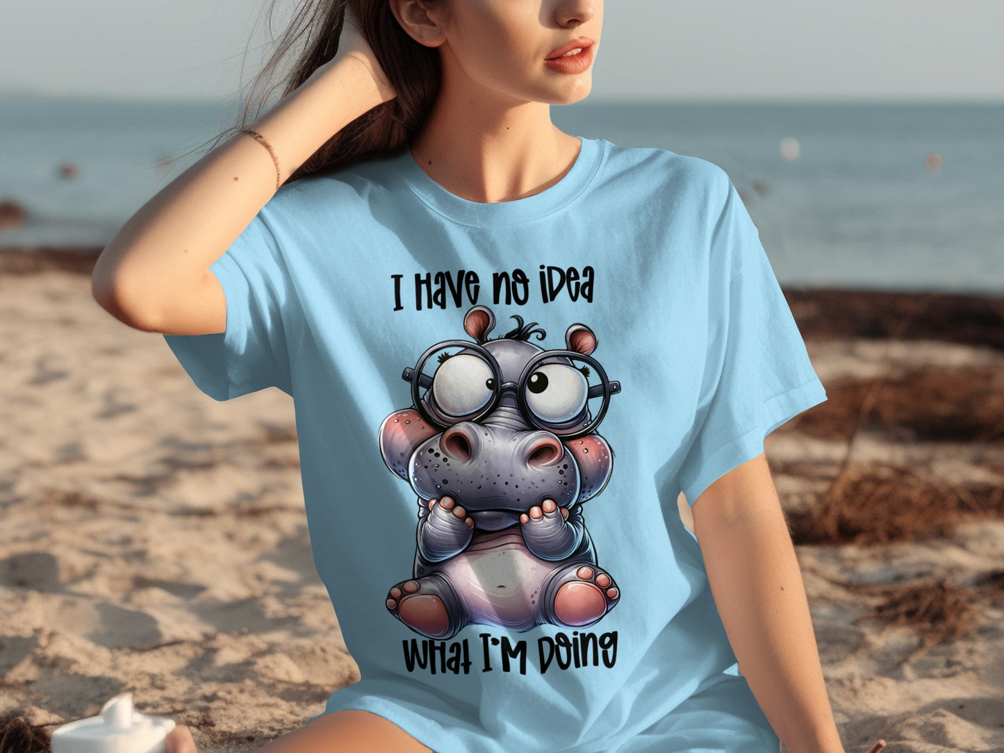 Cute Hippo Graphic with Funny Quote T-shirt
