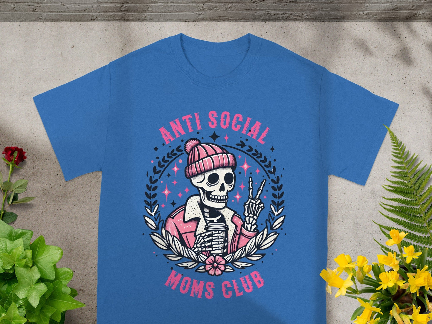Anti Social Moms Club Skeleton Peace Sign Shirt