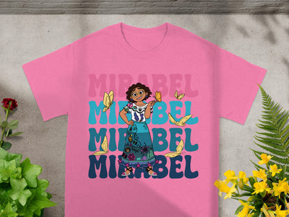 Pink t-shirt with Mirabel Madrigal and "Mirabel" text.