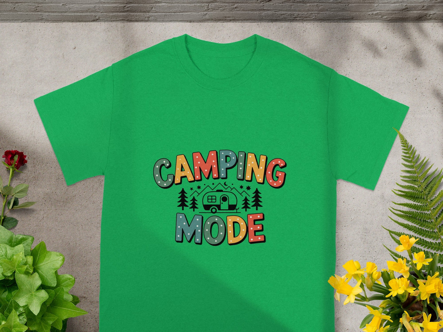 Bright Green Camping Mode Short Sleeve T-Shirt