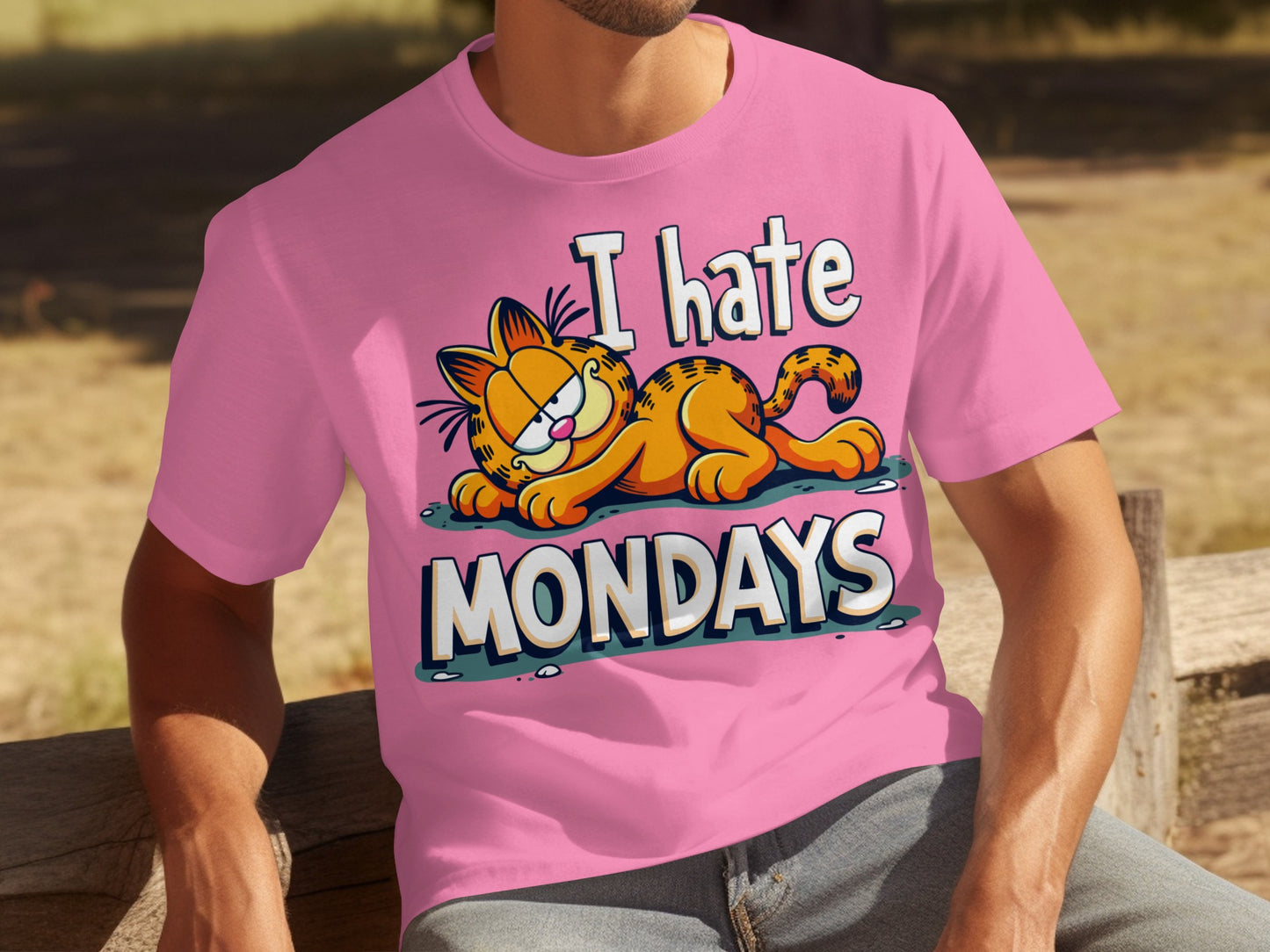 I Hate Mondays Garfield Cartoon Graphic T-shirt