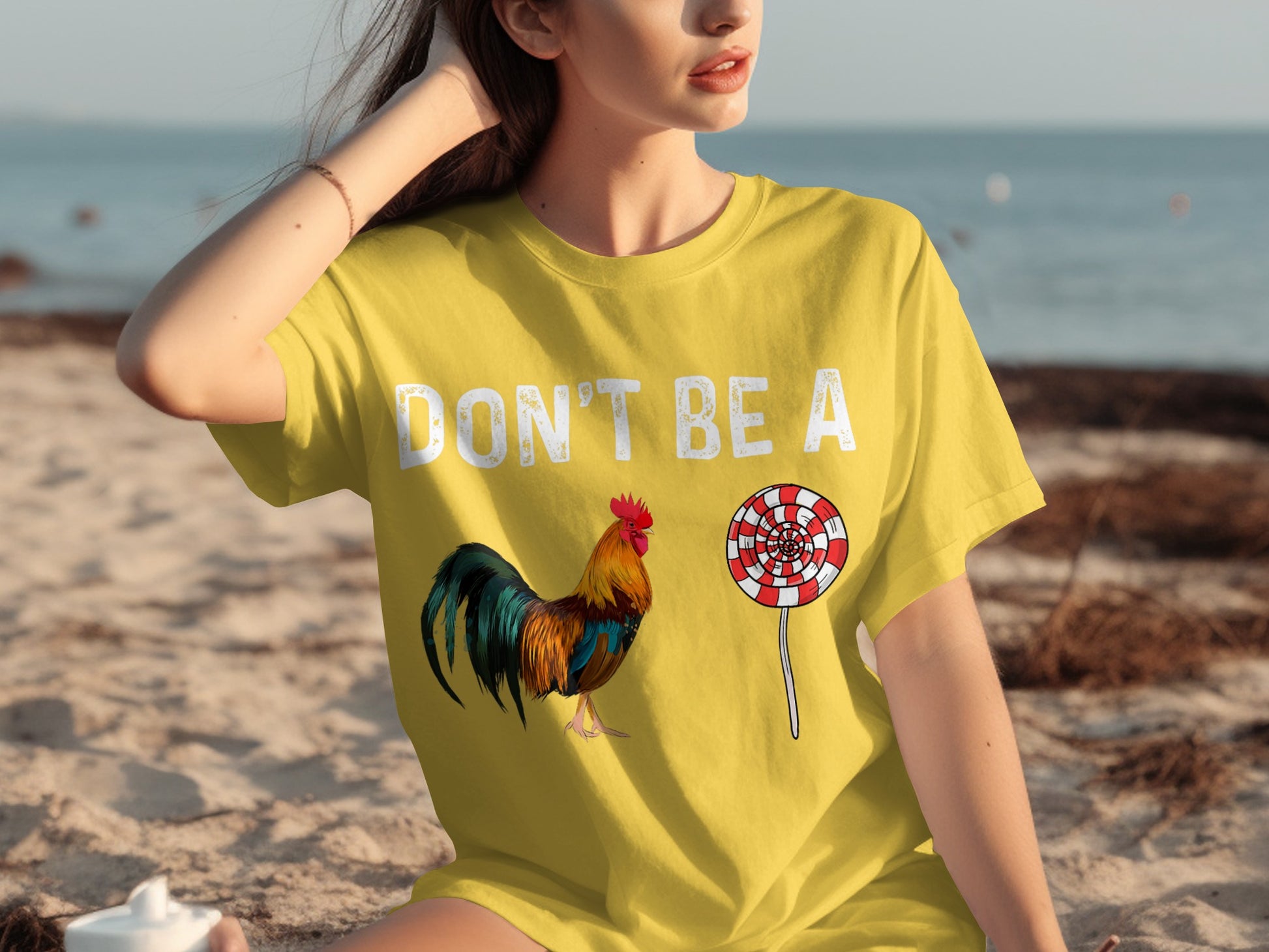 Don't Be A Rooster Lollipop Graphic Tee Shirt