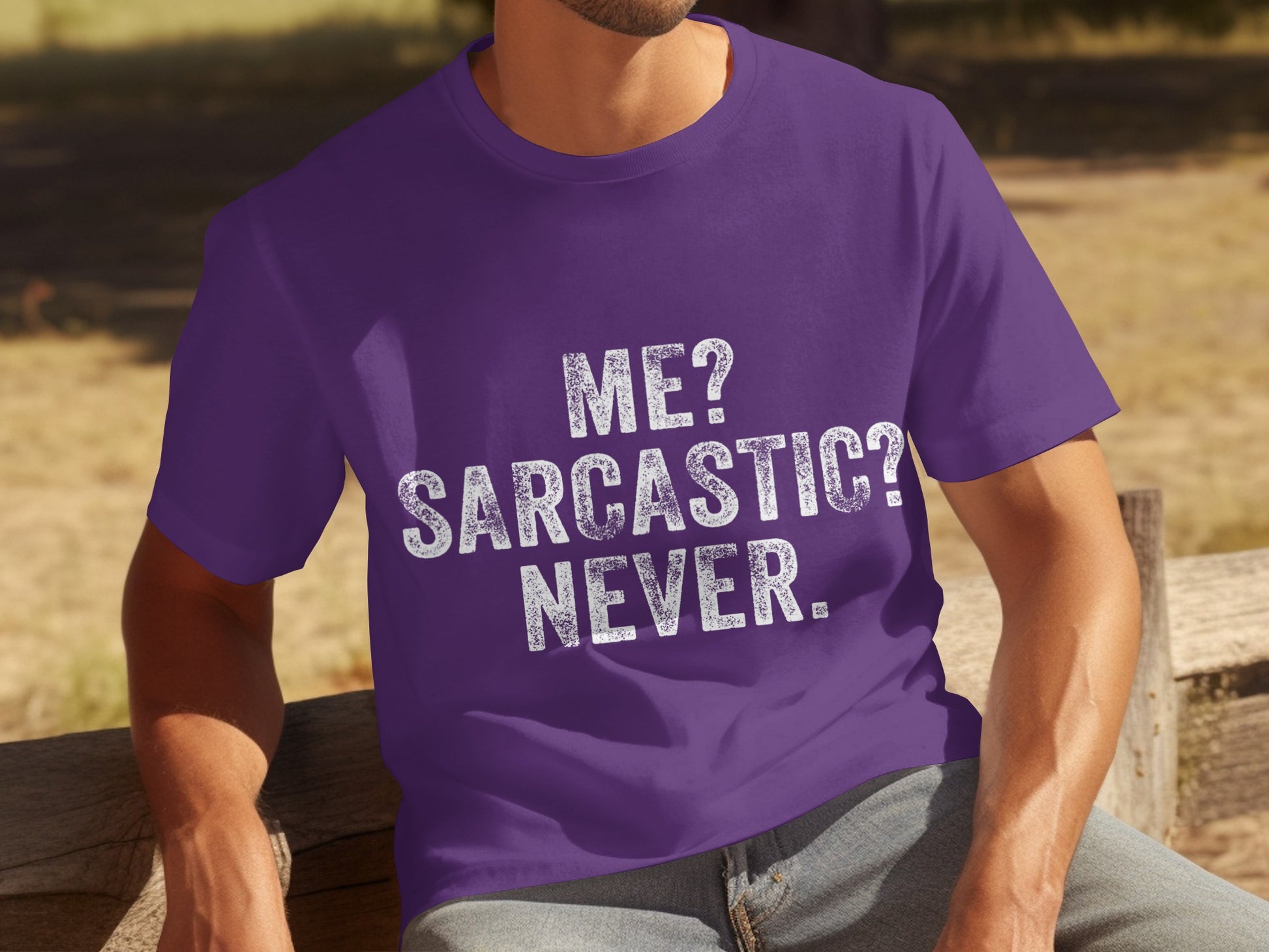 ME SARCASTIC NEVER Graphic Tee for Humorous Style