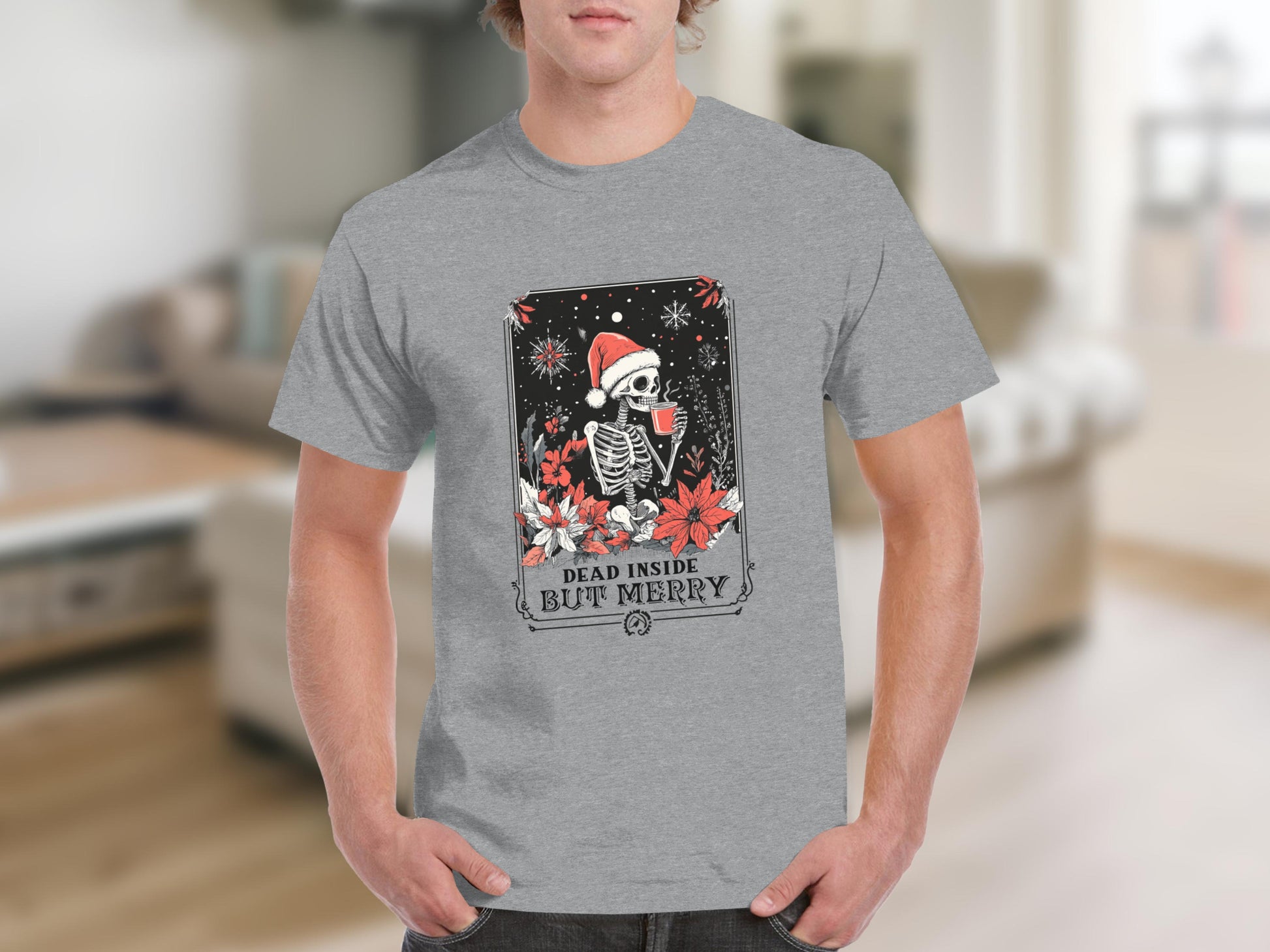 Dead Inside But Merry Skeleton Christmas T-shirt