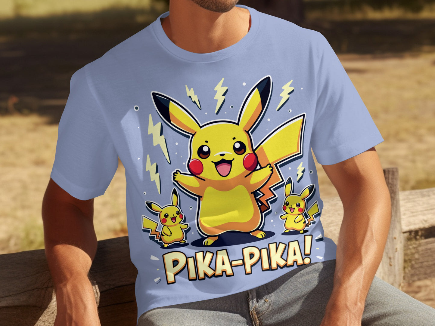 Pika Pika Pikachu Cute Character Graphic T-shirt