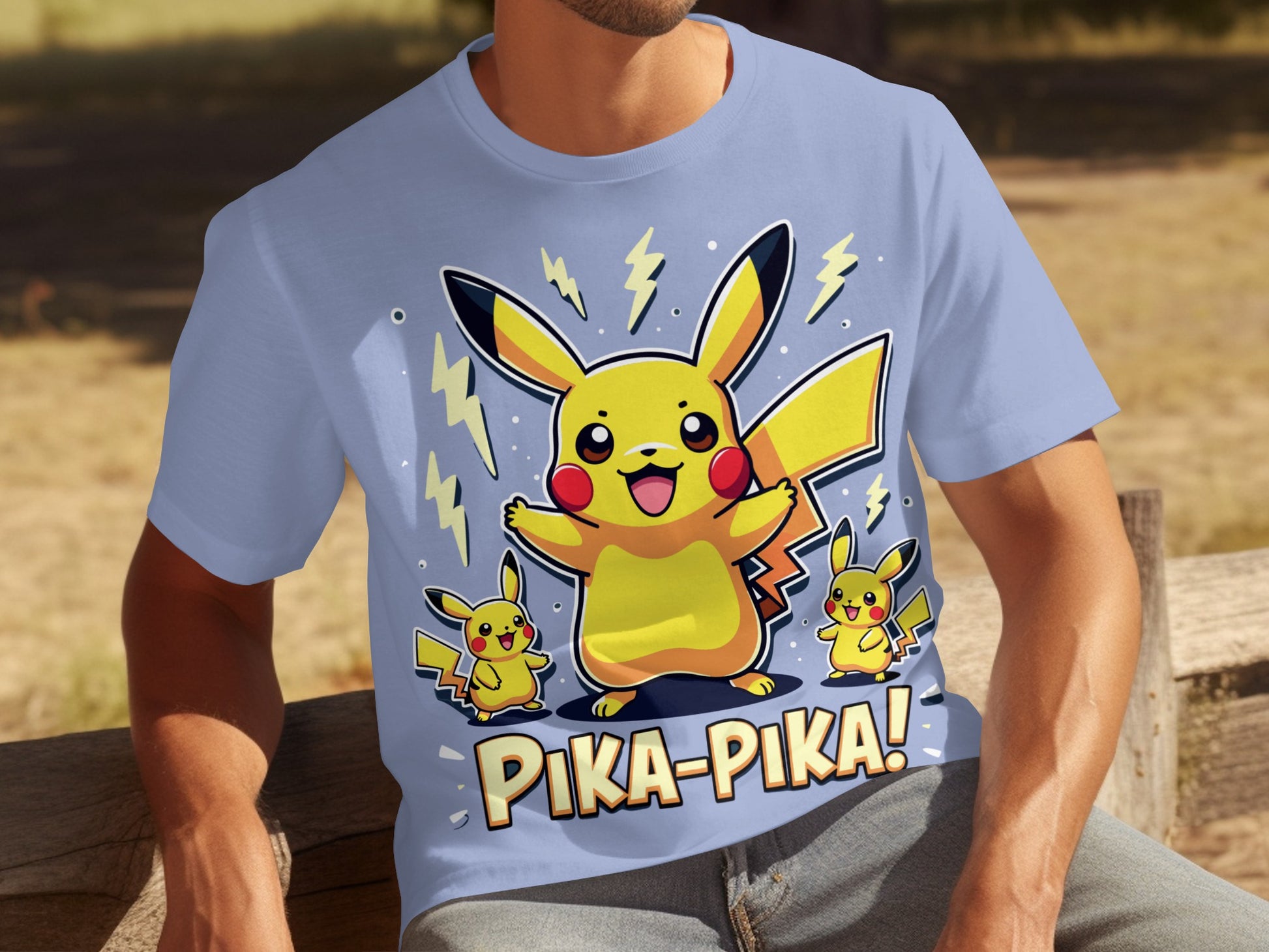 Pika Pika Pikachu Cute Character Graphic T-shirt