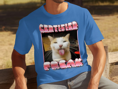 Certified Freak Cat Funny Graphic Tee for Cat Lovers