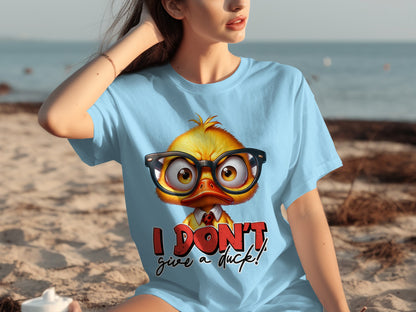Cute Duck with Glasses I Don't Give a Duck T-shirt