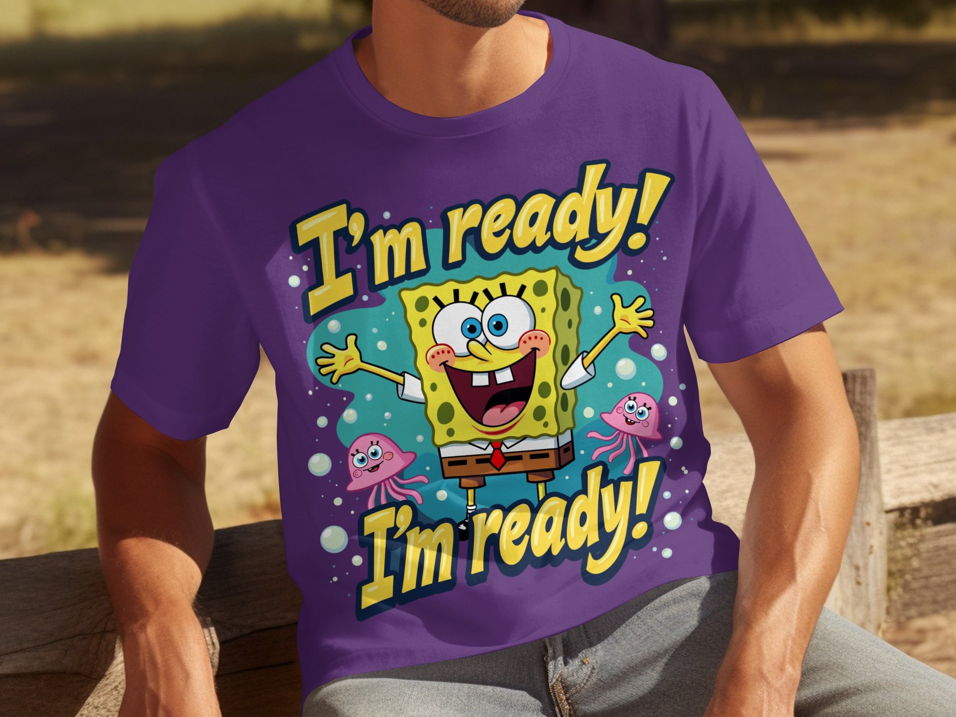 'I'm Ready! I'm Ready! Fun Graphic Spongebob Squarepants Shirt'