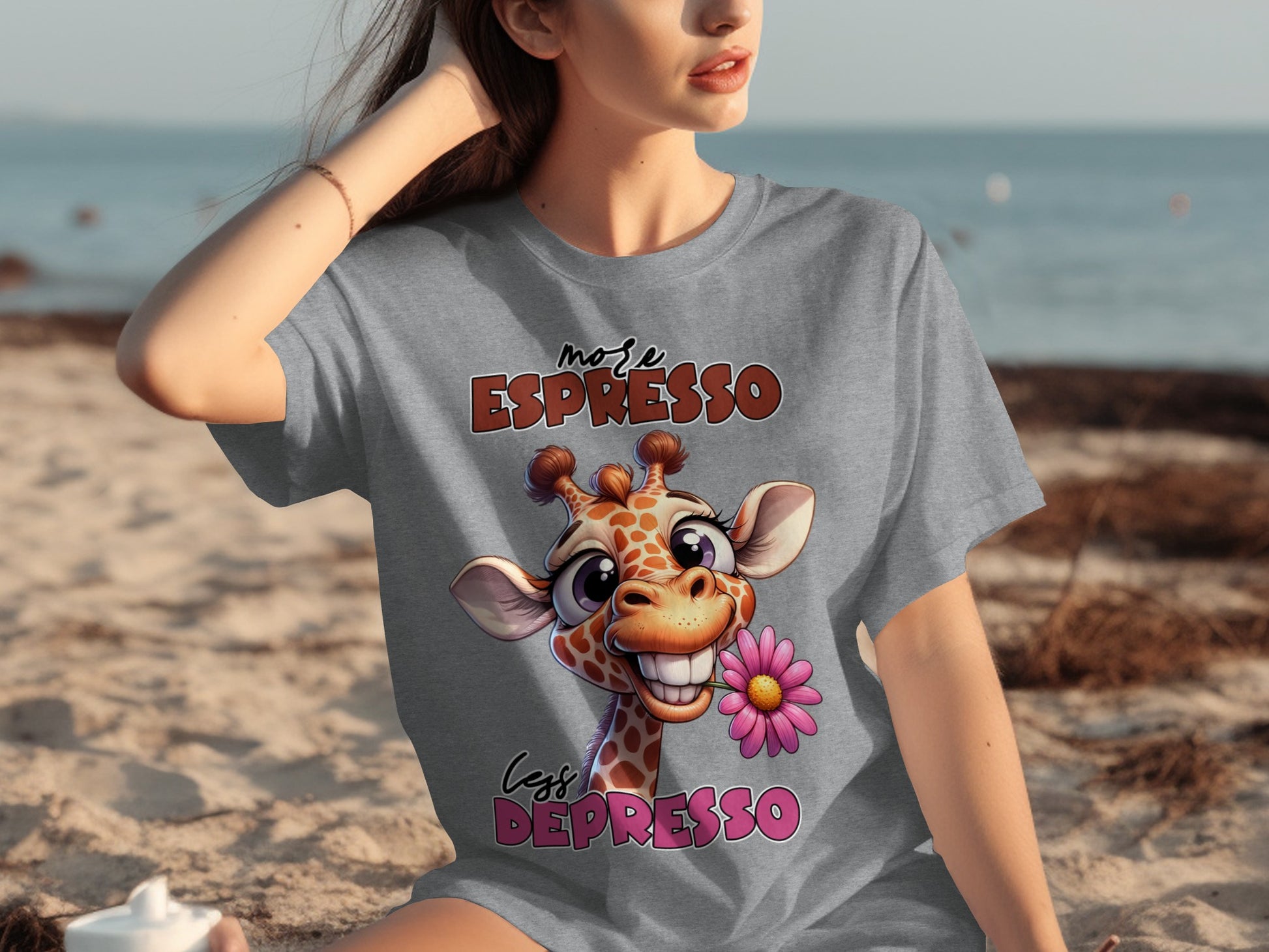 More Espresso Less Depresso Giraffe T-Shirt