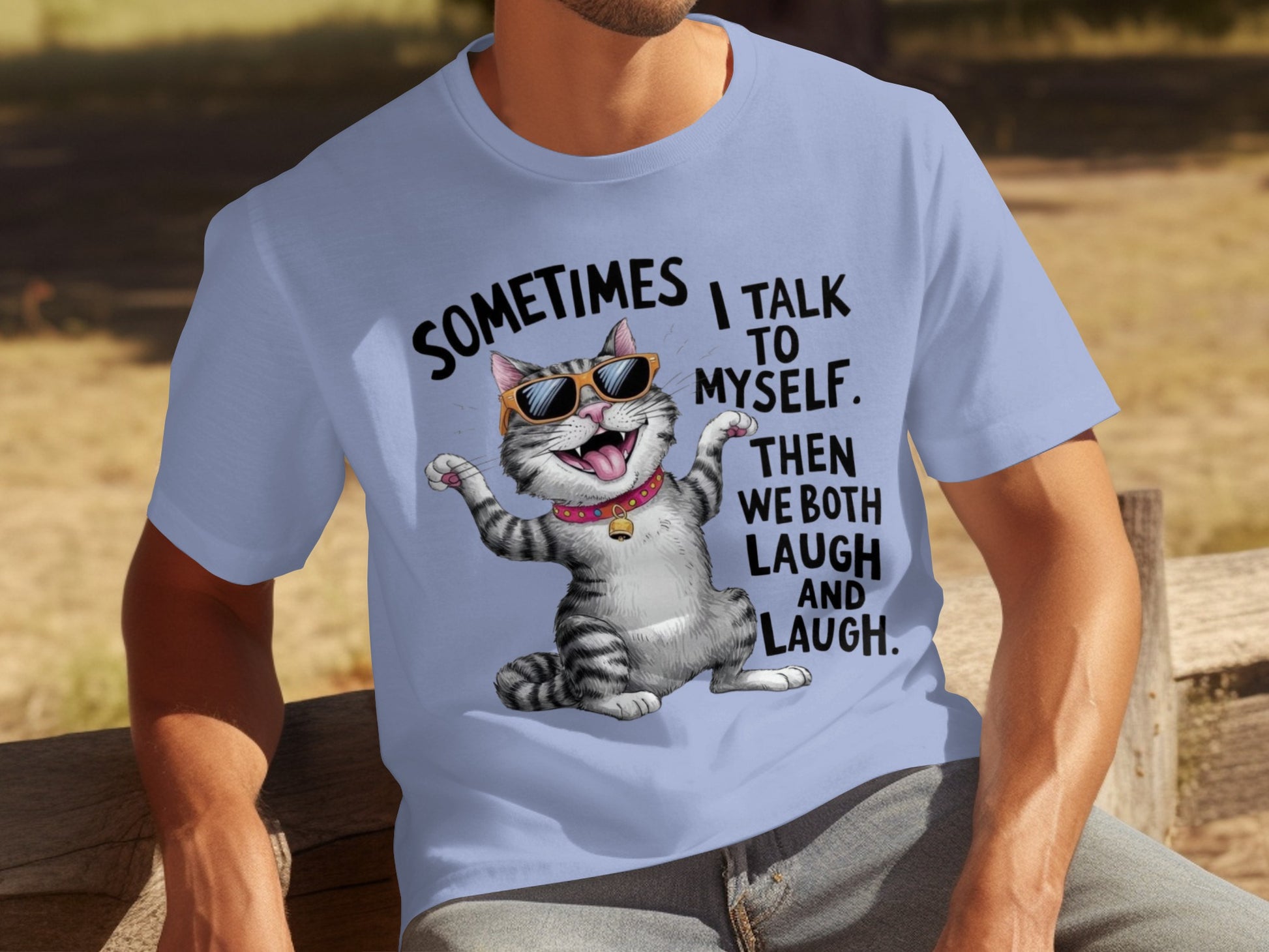 Sometimes I Talk to Myself Funny Cat Graphic Tee