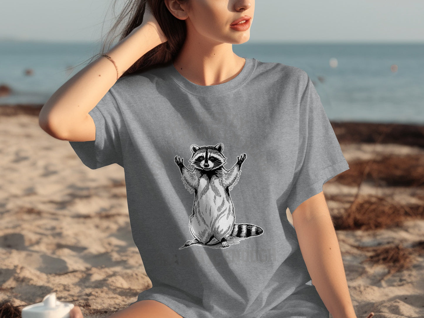 Cute Raccoon Graphic Print on Trendy T-Shirt Design