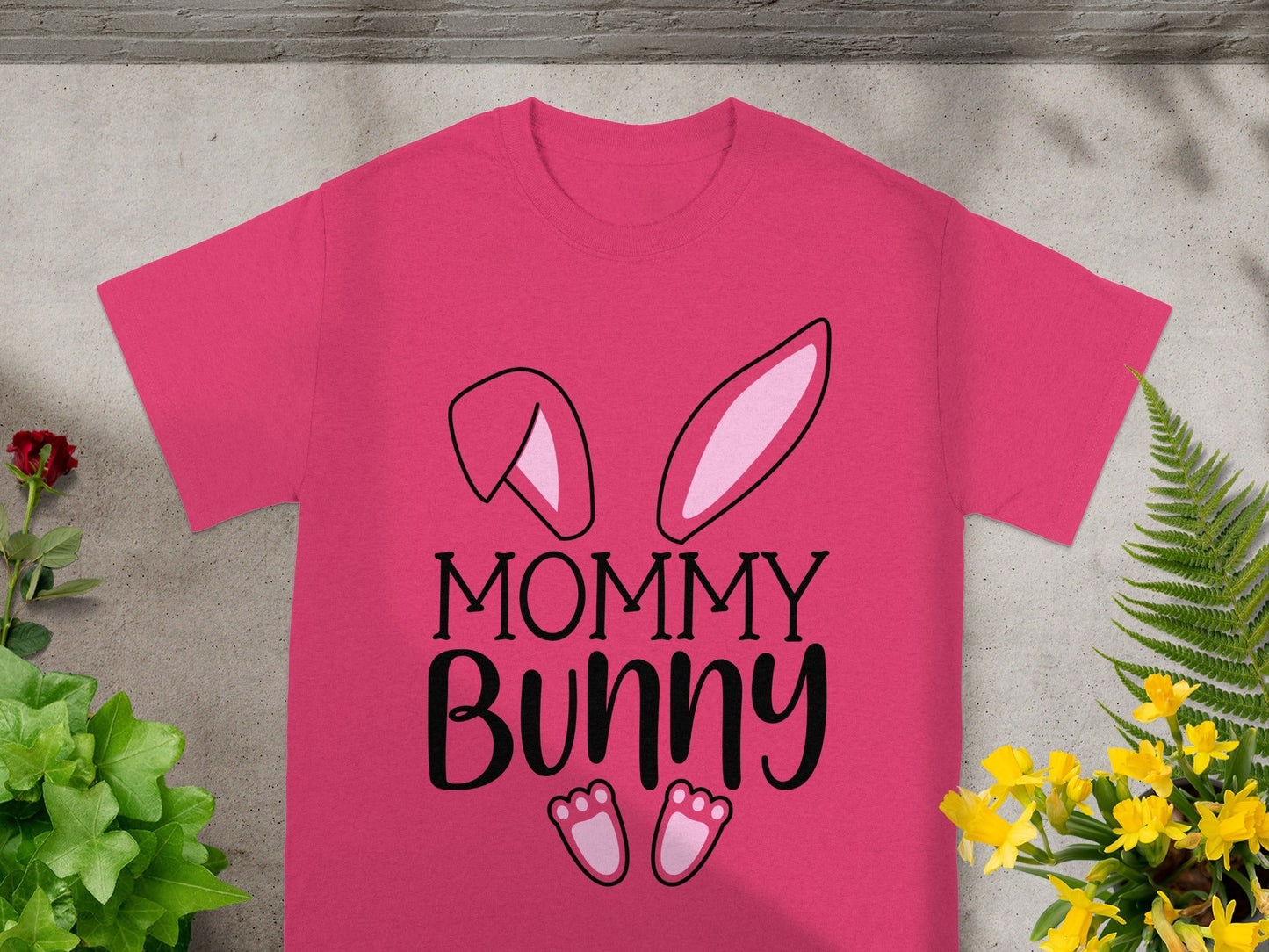 Pink Mommy Bunny Graphic Tee for Cute Outfits