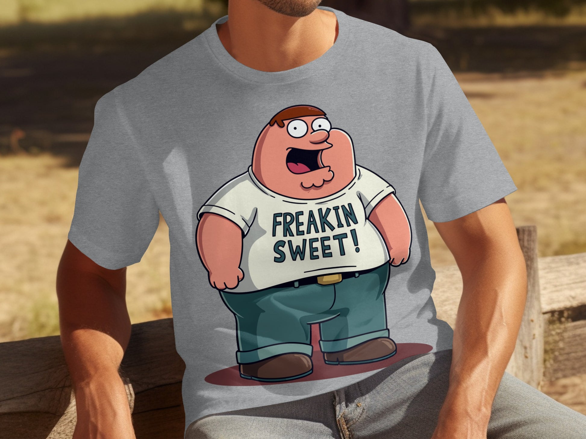 Freakin Sweet Cartoon Character Gray T-shirt