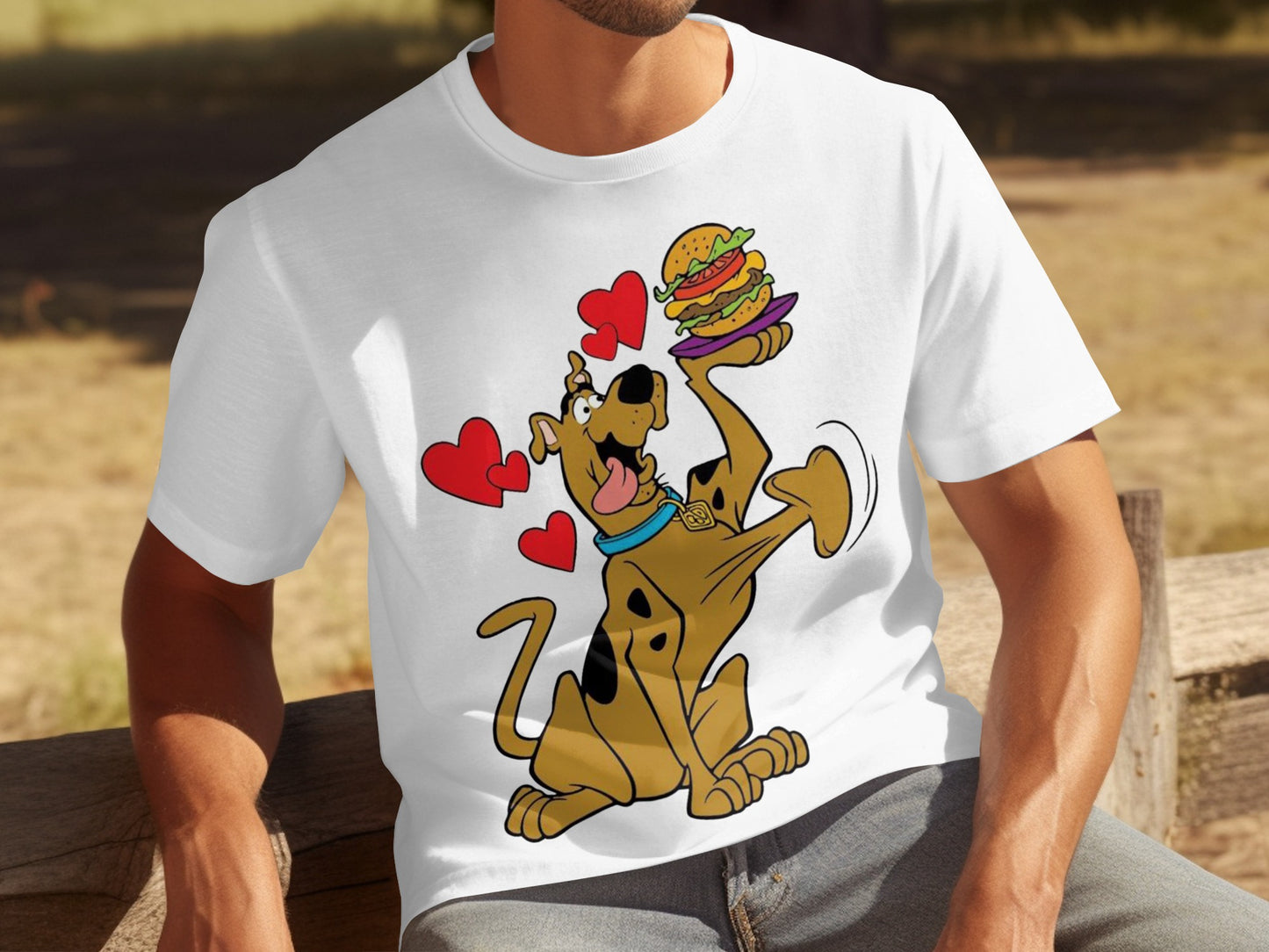 Heart Eyes Scooby Doo Eating Burger Shirt