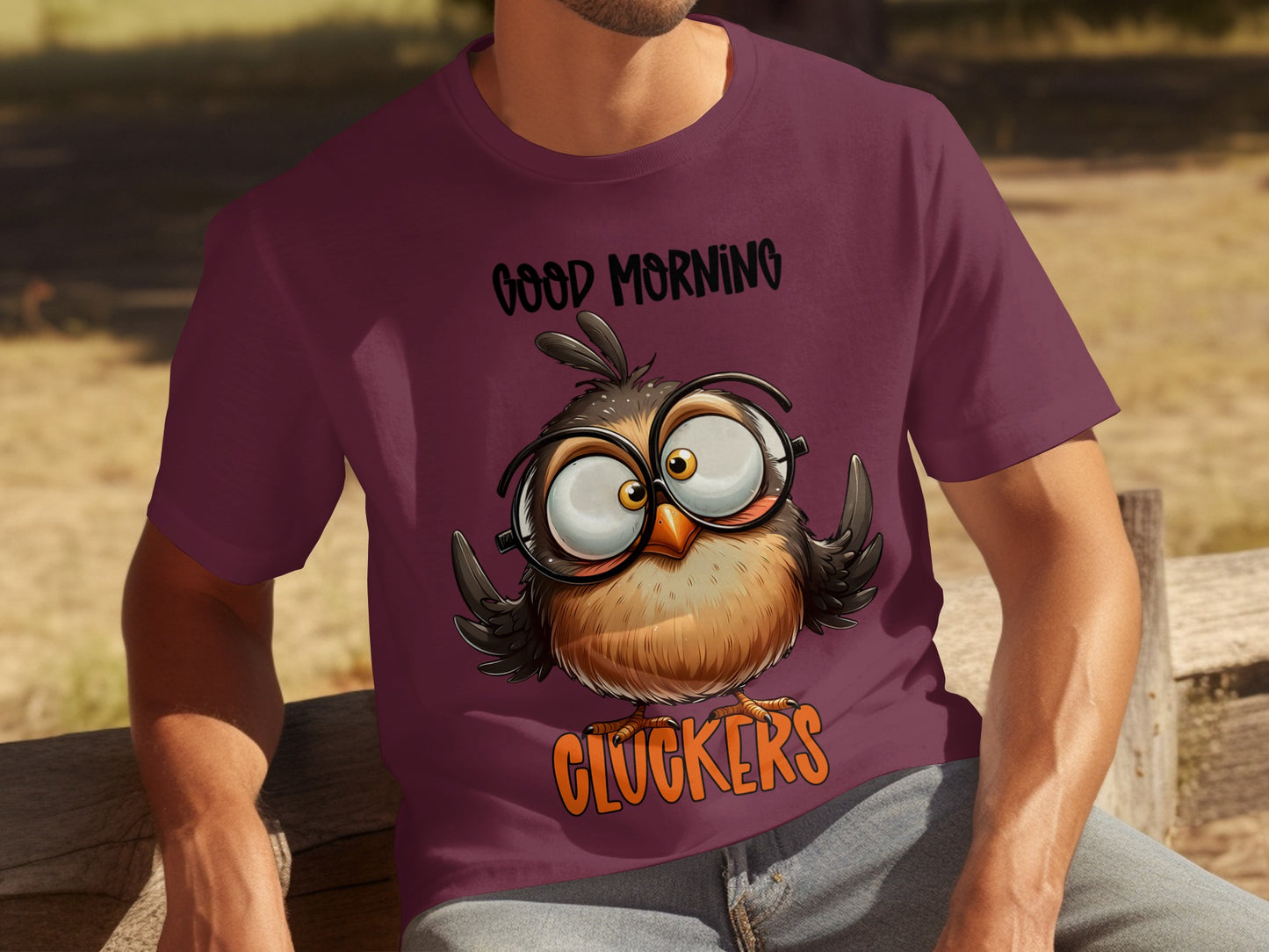 Good Morning Cluckers Owl Graphic T-Shirt