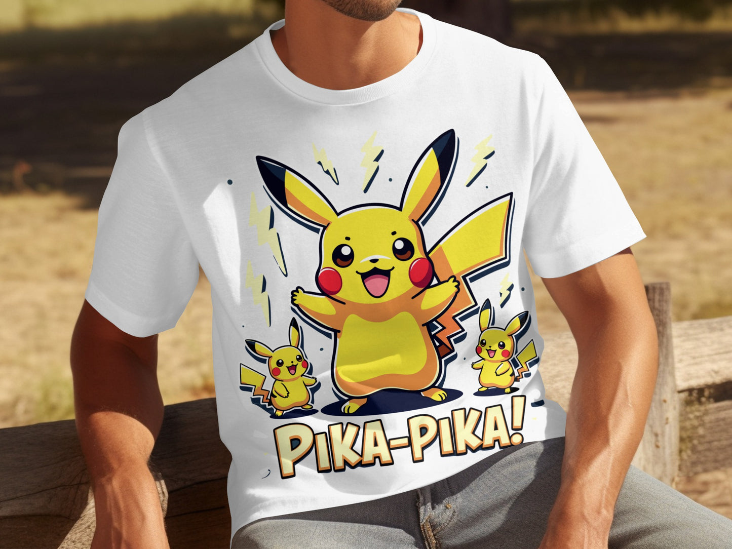 Pika-Pika Pikachu Character Design T-shirt