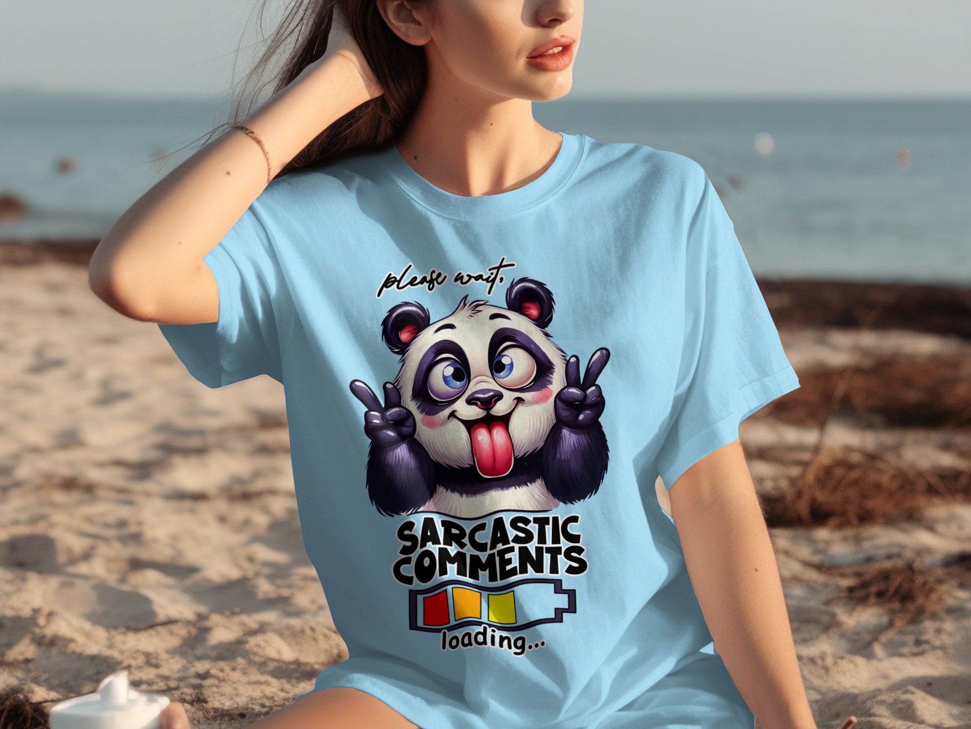 Please Wait Sarcastic Comments Loading Panda Shirt