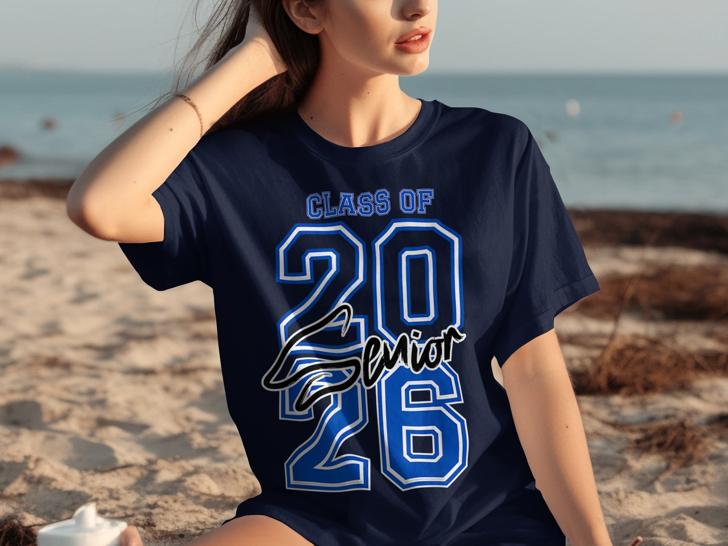 Class of 2026 Senior Shirt with Blue Graphic Design