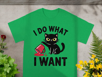 I Do What I Want Black Cat and Red Mug T-shirt Product