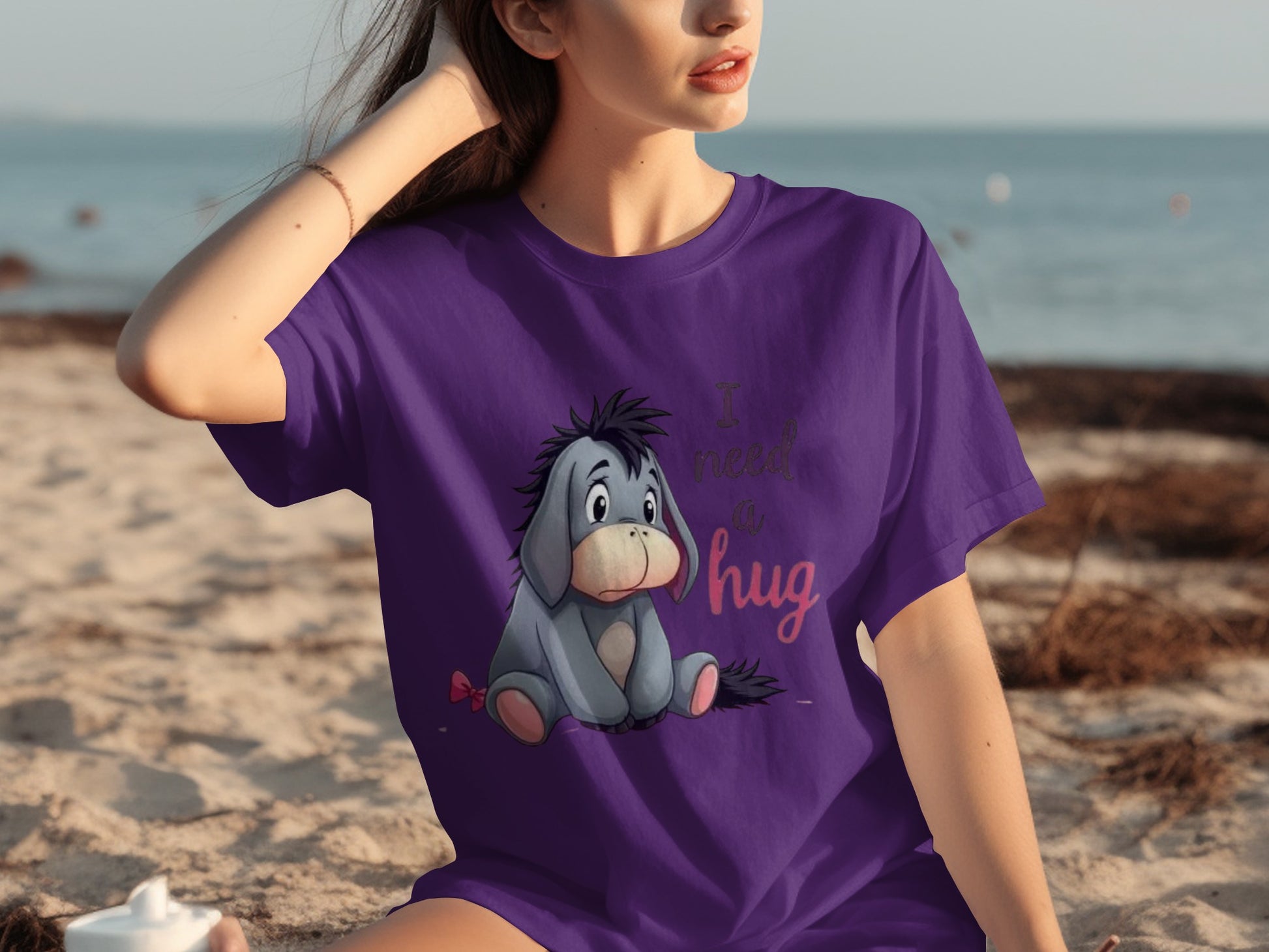 I Need a Hug Eeyore Graphic Tee Cute T-shirt