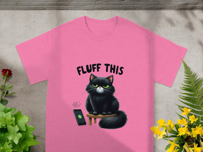 Fluff This Cat and Phone Artwork T-Shirt